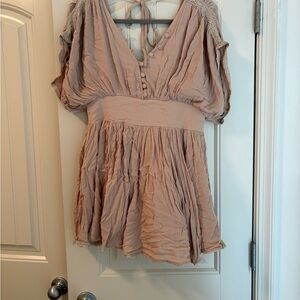 Women’s V-Neck romper in Dusty Rose